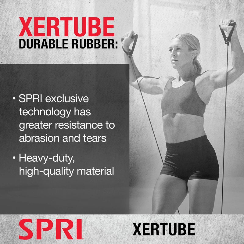 اس بي ار اي أربطة مقاومة SPRI Xertube بمقابض - تُباع جميع أسلاك التمارين بشكل منفصل مع خيار مرفق مرساة الباب للتمارين الرياضية المنزلية واللياقة البدنية - Image 4